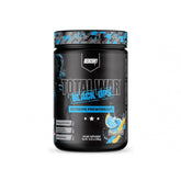 Black pre-workout supplement container with Redcon1 branding on a white background