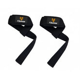 Pair of black wrist straps with Fitzone logo on a white background