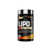 Nutrex Research Lipo 6 Black Stim Free fat burner 60 capsules for weight loss, metabolism support, and appetite control, caffeine-free formula.
