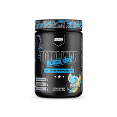 Black pre-workout supplement container with Redcon1 branding on a white background