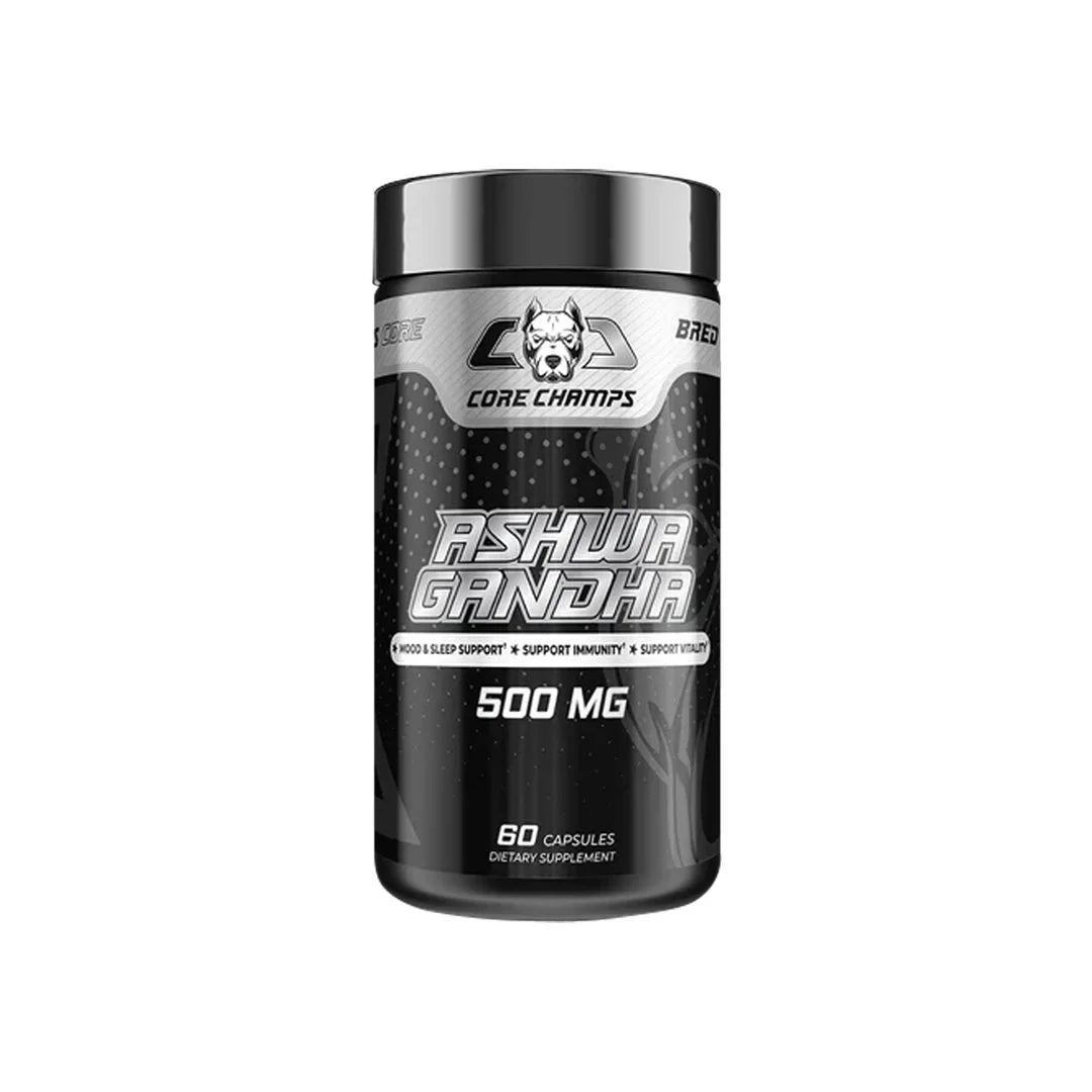 CORE CHAMPS Ashwagandha 500mg supplement for stress, testosterone, and recovery support in Pakistan