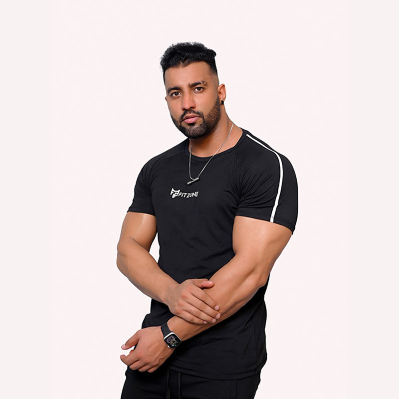 Classic Black Performance T-Shirt – Fitzone.pk