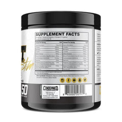 Label and ingredients of Condemned Labs Convict pre workout showing caffeine, beta alanine, and focus blend