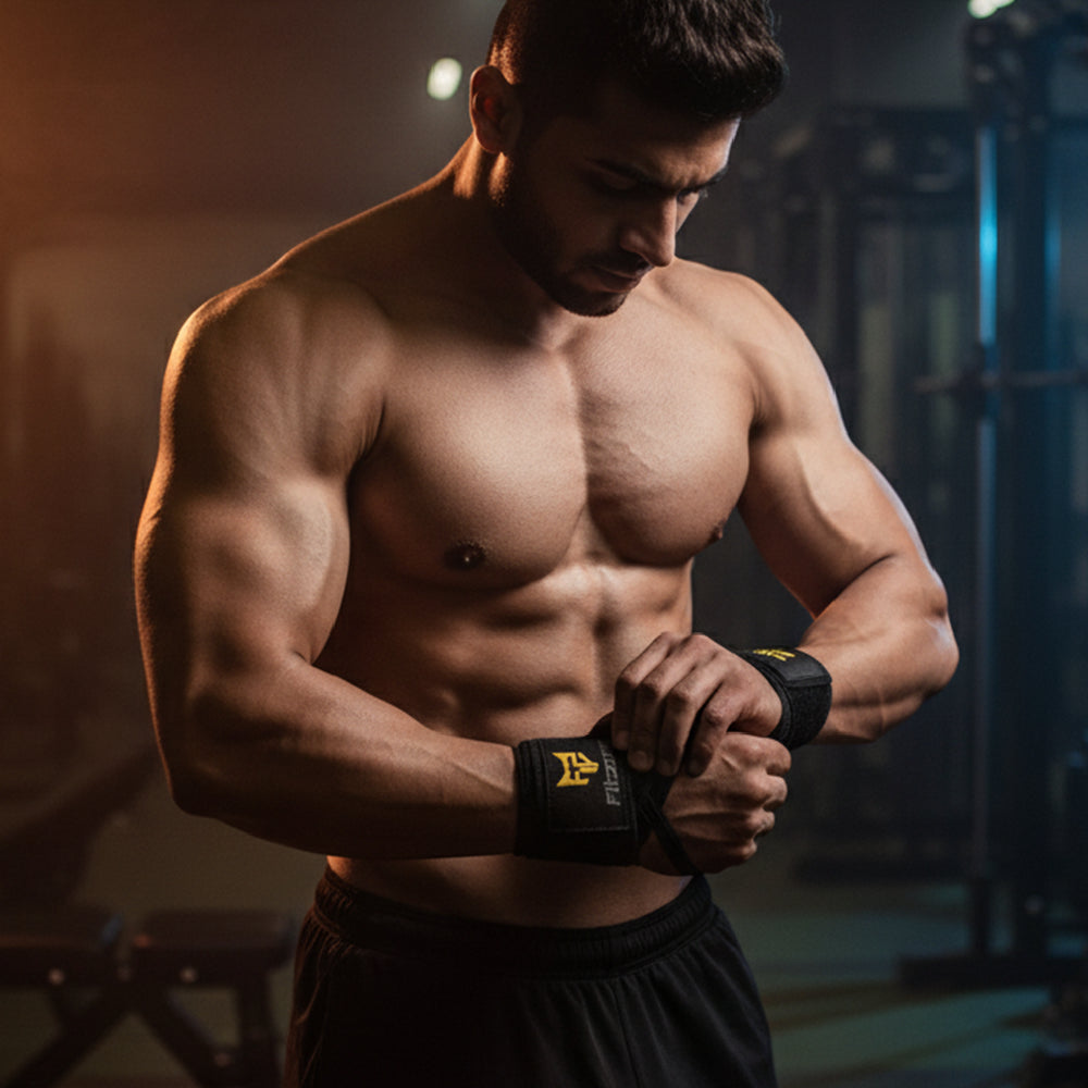 Fitzone Wrist Wrap Black | Premium Gym Wrist Support Pakistan