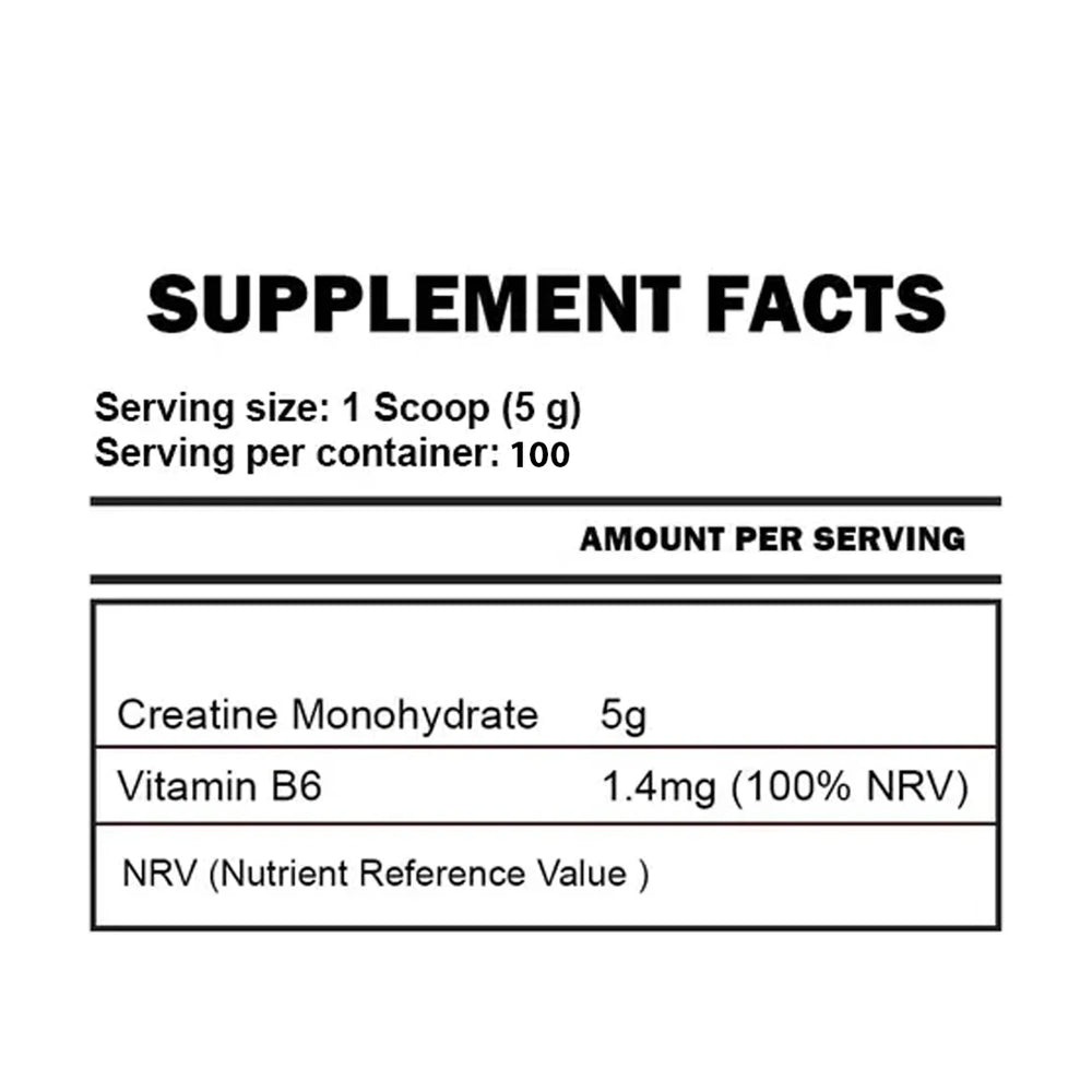 Kevin Levrone Gold Creatine 100 Servings nutritional label – creatine monohydrate for muscle performance