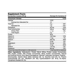 Nutrition Label of Inner Armour Hard Mass Gainer 15LB | High Calorie Mass Gainer