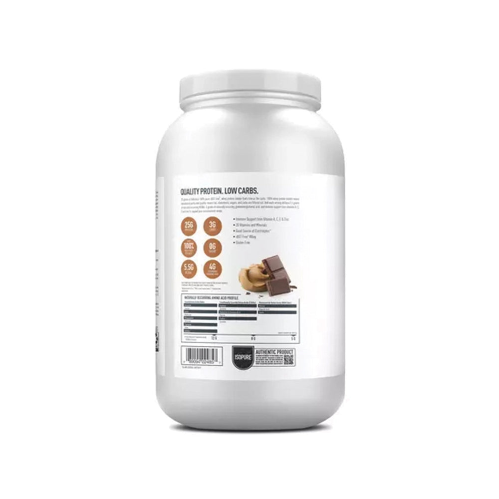 Supplement facts of Isopure Low Carb 100% Whey Protein Isolate at Fitzone.pk