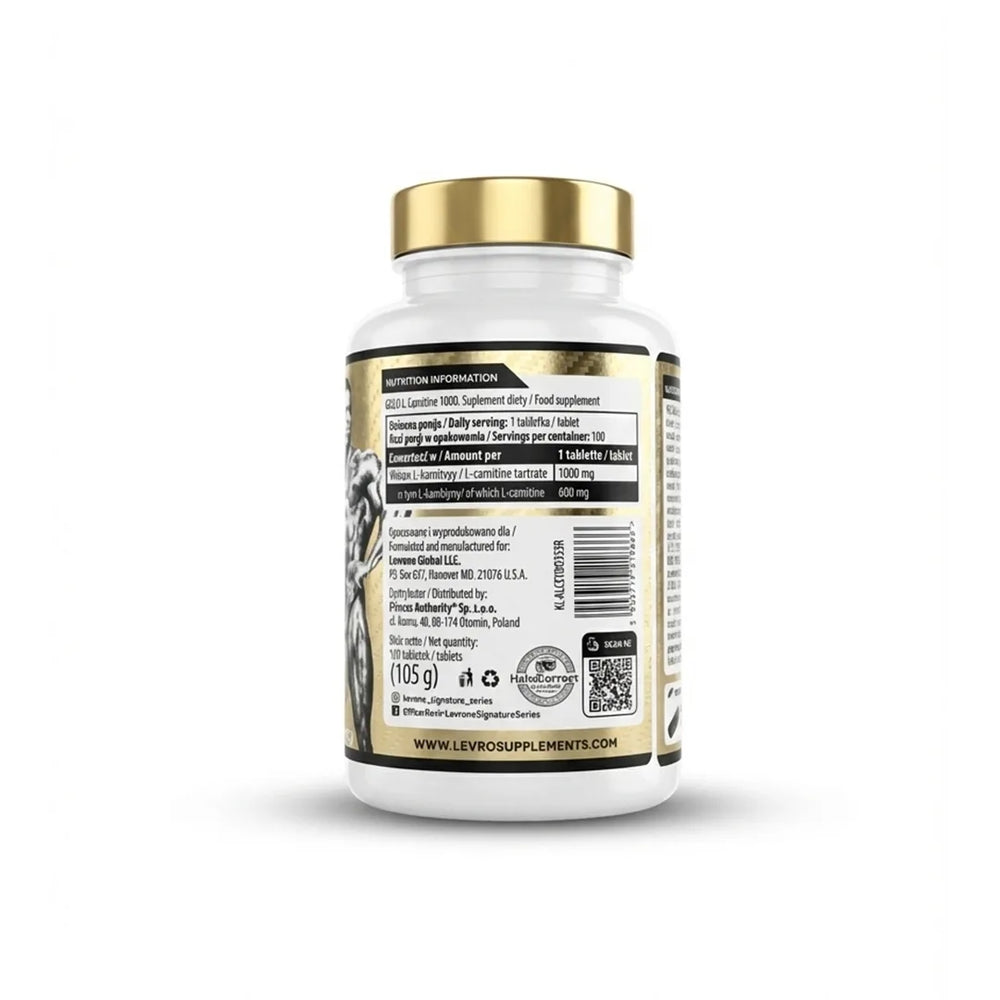Kevin Levrone Gold L-Carnitine 1000 nutrition label