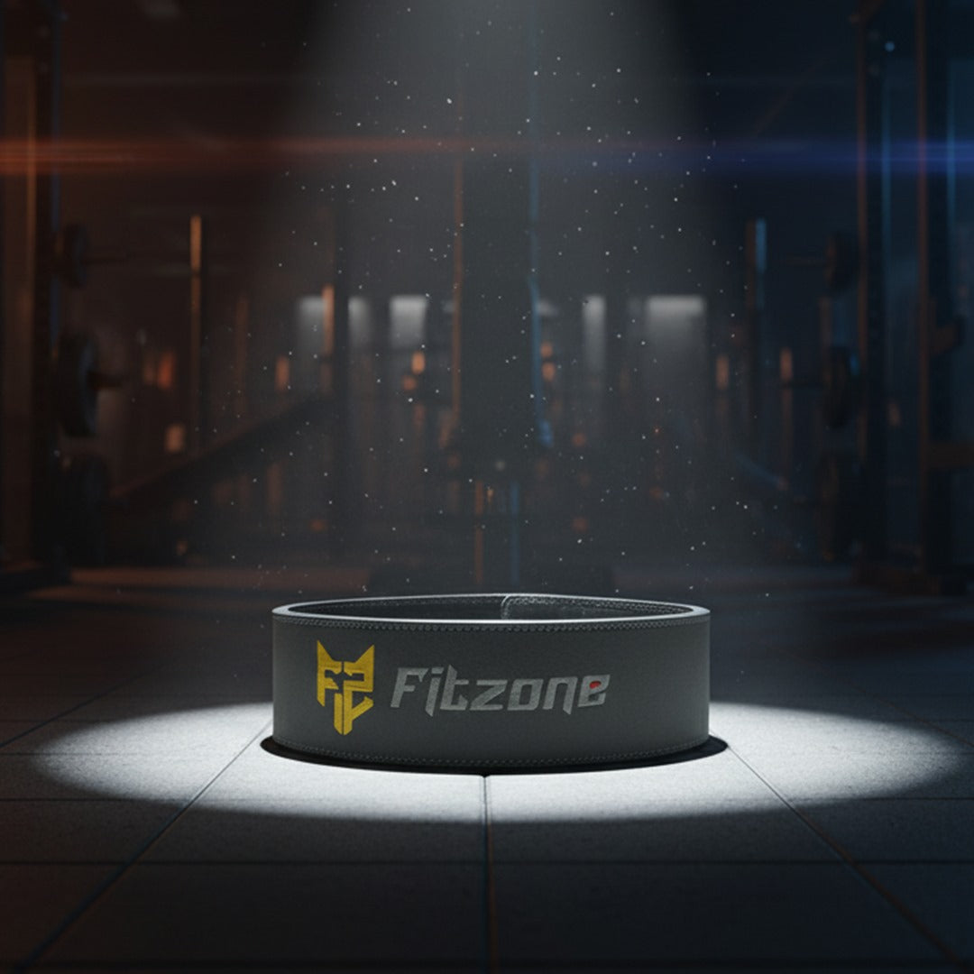 Grey 11mm Amara Leather Lever Belt for Powerlifting | fitzone.pk