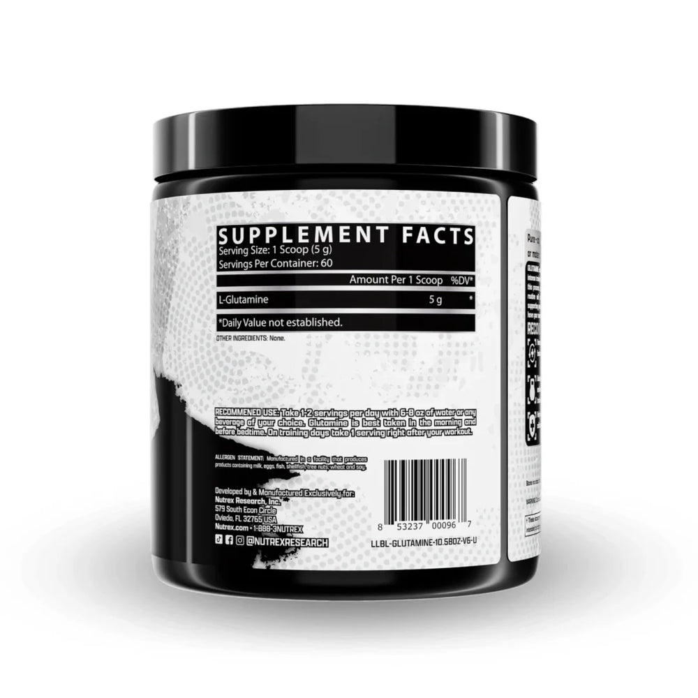 Nutrex Glutamine Pure nutrition label