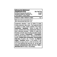 Detailed supplement facts of ONE RAW Citrulline D L-Malate 300 g available at Fitzone.pk