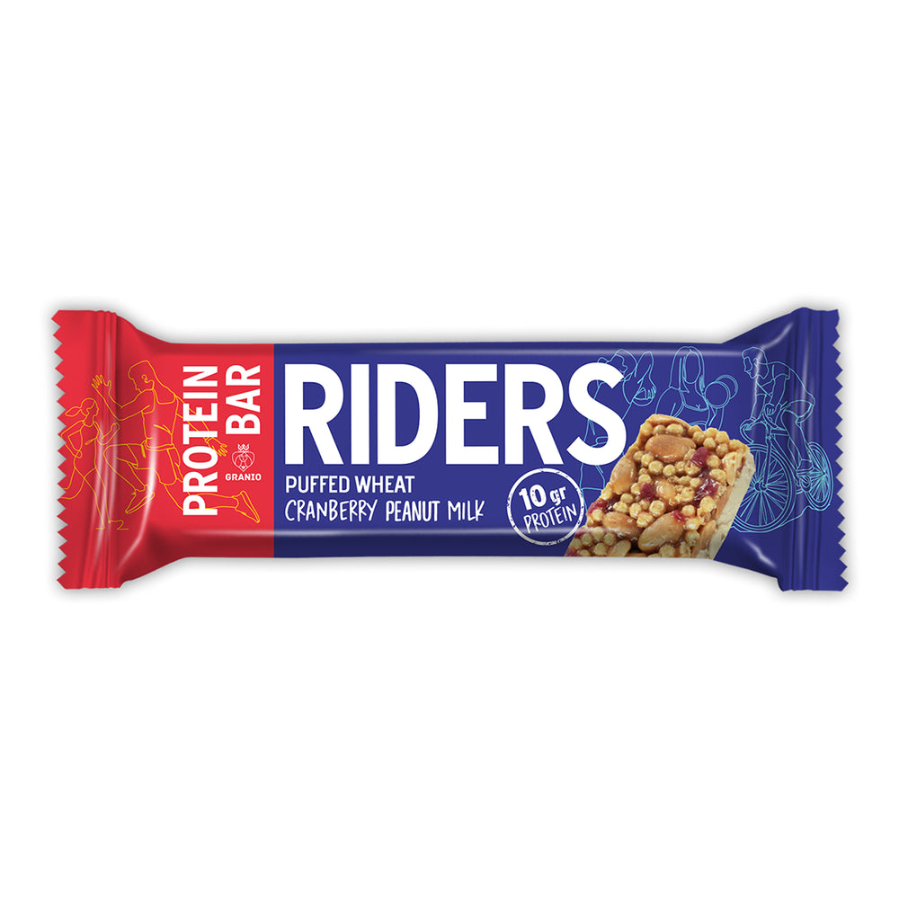 Riders protein bar cereal peanut berries flavour with crunchy texture