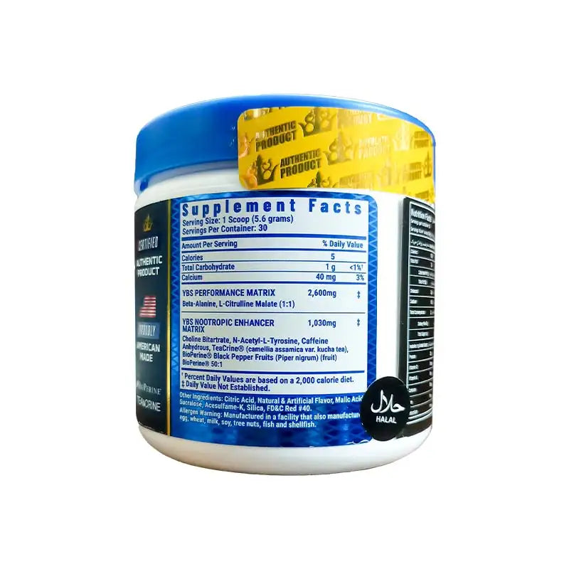 Nutrition Label of Ronnie Coleman Yeah Buddy Sports Pre Workout