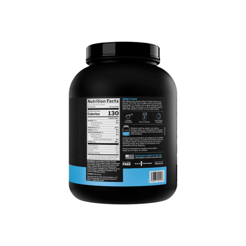 Rule 1 R1 Whey Blend Protein nutrition facts label