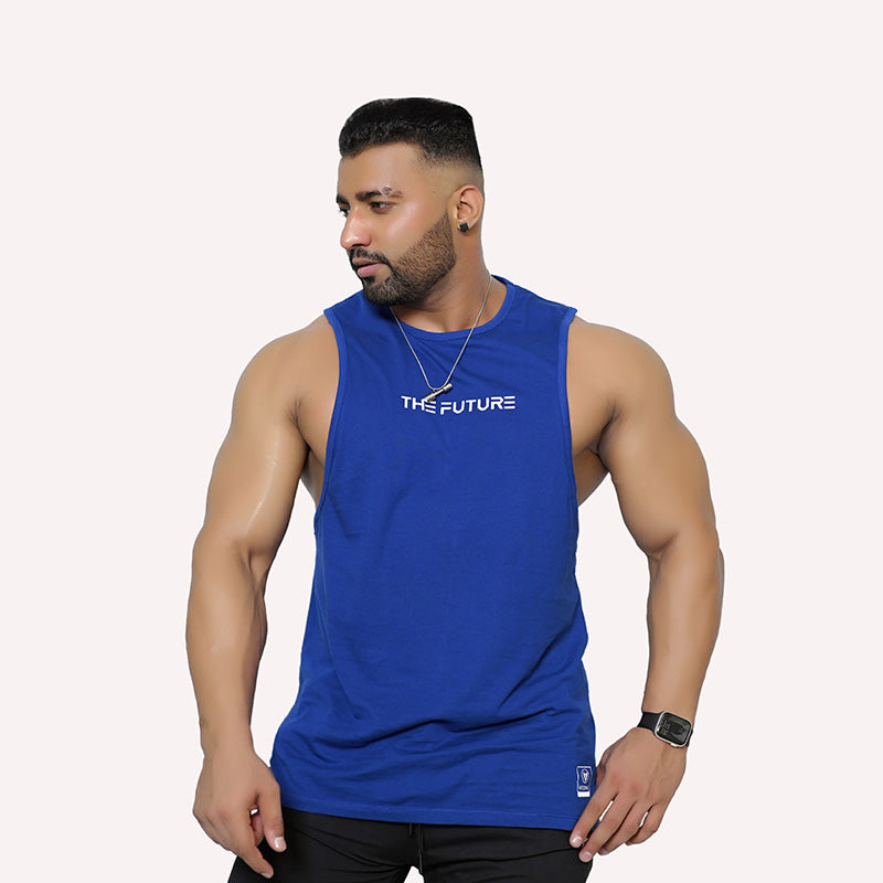 Men-Vibrant-Blue-Sleeveless-Gym-Tank