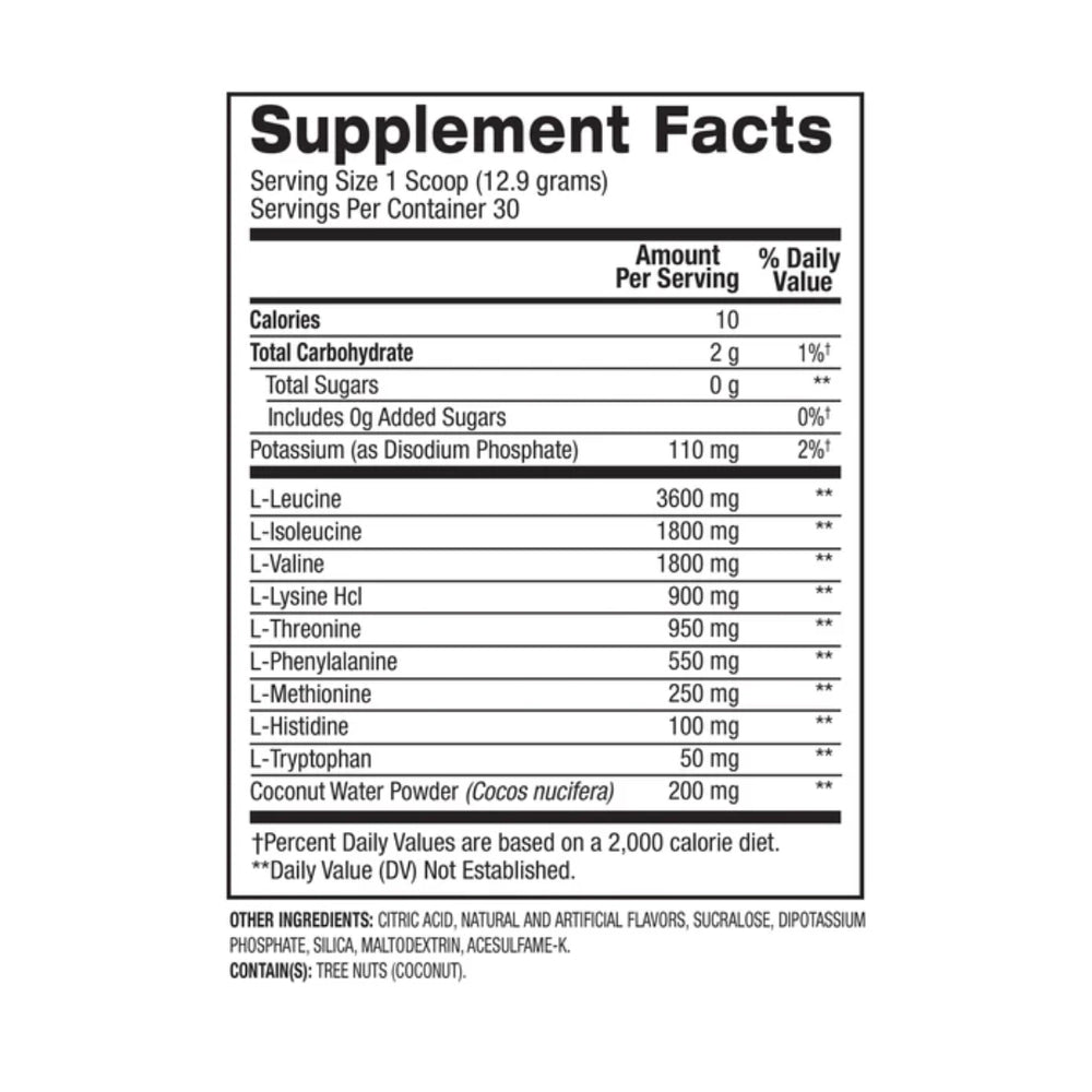 BPI Sports Best EAA Supplement Facts All 9 Essential Amino Acids