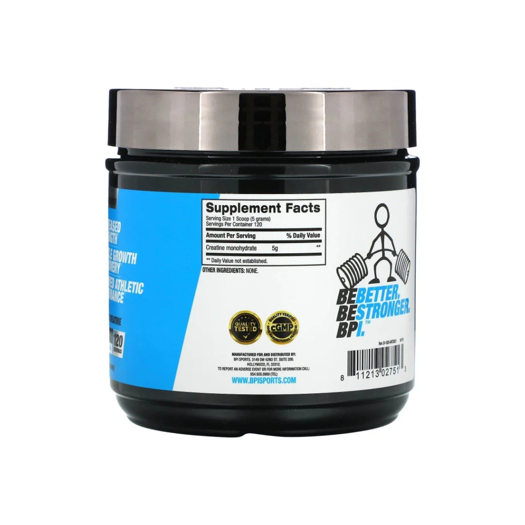 BPI Sports Micronized Creatine supplement facts label