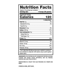BPI Sports Vegan Protein Chocolate tub 1.9 lbs Nutrition facts label