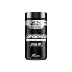 Supplement bottle labeled 'L-Arginine 1000 MG' on a white background