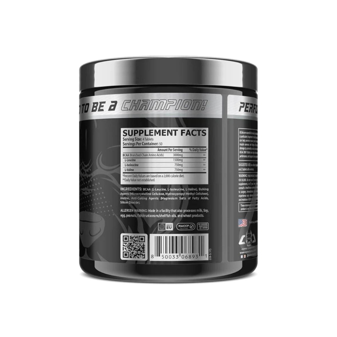 Core Champs BCAA 7000mg Supplement Facts 2:1:1 Ratio Label
