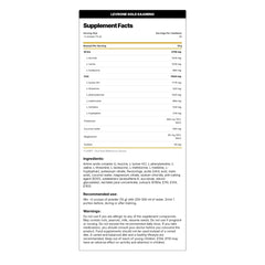 Kevin Levrone Gold EAAmino Nutrition Label 9.7g Amino Acids Per Serving