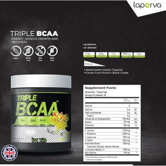 Laperva Triple BCAA supplement facts label 7.5g BCAA