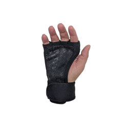 Fitzone Premium Black crossfit glove with textured palm on a white background