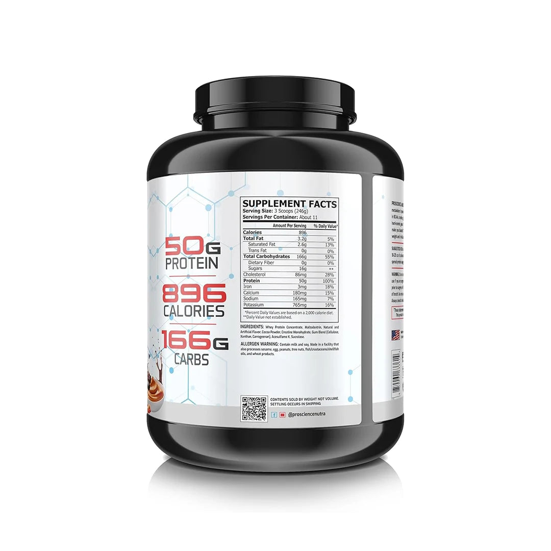 Black supplement container with nutritional label on a white background