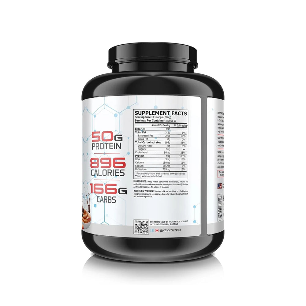 Black supplement container with nutritional label on a white background
