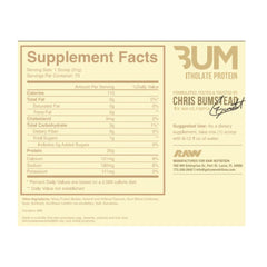 CBUM Itholate Protein supplement facts label 25g whey isolate 110 calories per scoop