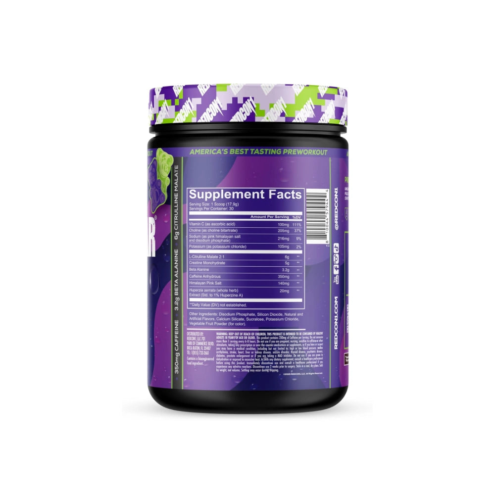REDCON1 Total War Reloaded supplement facts 350mg caffeine 5g creatine 30 servings