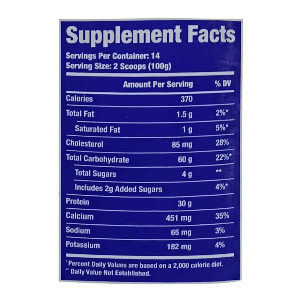 Ronnie Coleman King Mass 3 Lbs nutrition facts and supplement information label