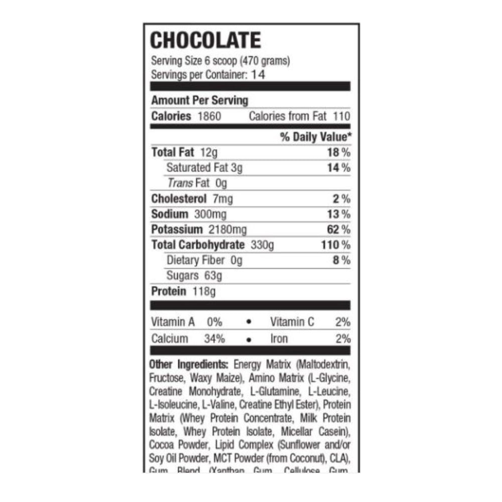 Russian Bear 10000 nutrition facts label